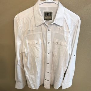 BKE Men’s Slim-Fit snap-button shirt